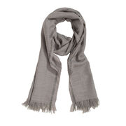 Pale grey hand woven wool cashmere scarf
